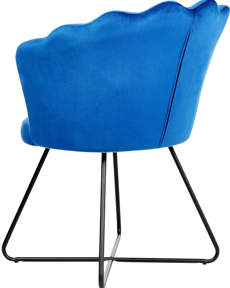 Sessel Samtstoff Marineblau / Schwarz Lovelock