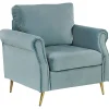 Sessel Samtstoff Mintgrun / Gold Retro-Design Vietas