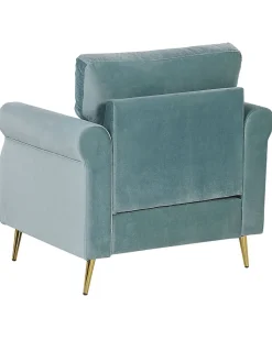 Sessel Samtstoff Mintgrun / Gold Retro-Design Vietas