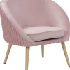 Sessel Samtstoff Pastellrosa Mit Holzbeinen Tromso