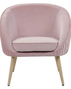 Sessel Samtstoff Pastellrosa Mit Holzbeinen Tromso