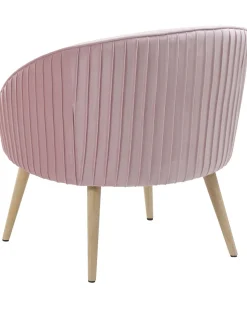 Sessel Samtstoff Pastellrosa Mit Holzbeinen Tromso
