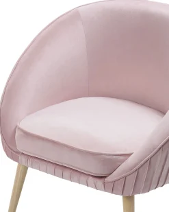 Sessel Samtstoff Pastellrosa Mit Holzbeinen Tromso