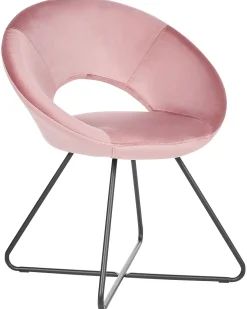 Sessel Samtstoff Rosa / Schwarz Rachel