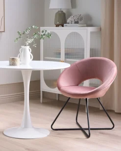 Sessel Samtstoff Rosa / Schwarz Rachel