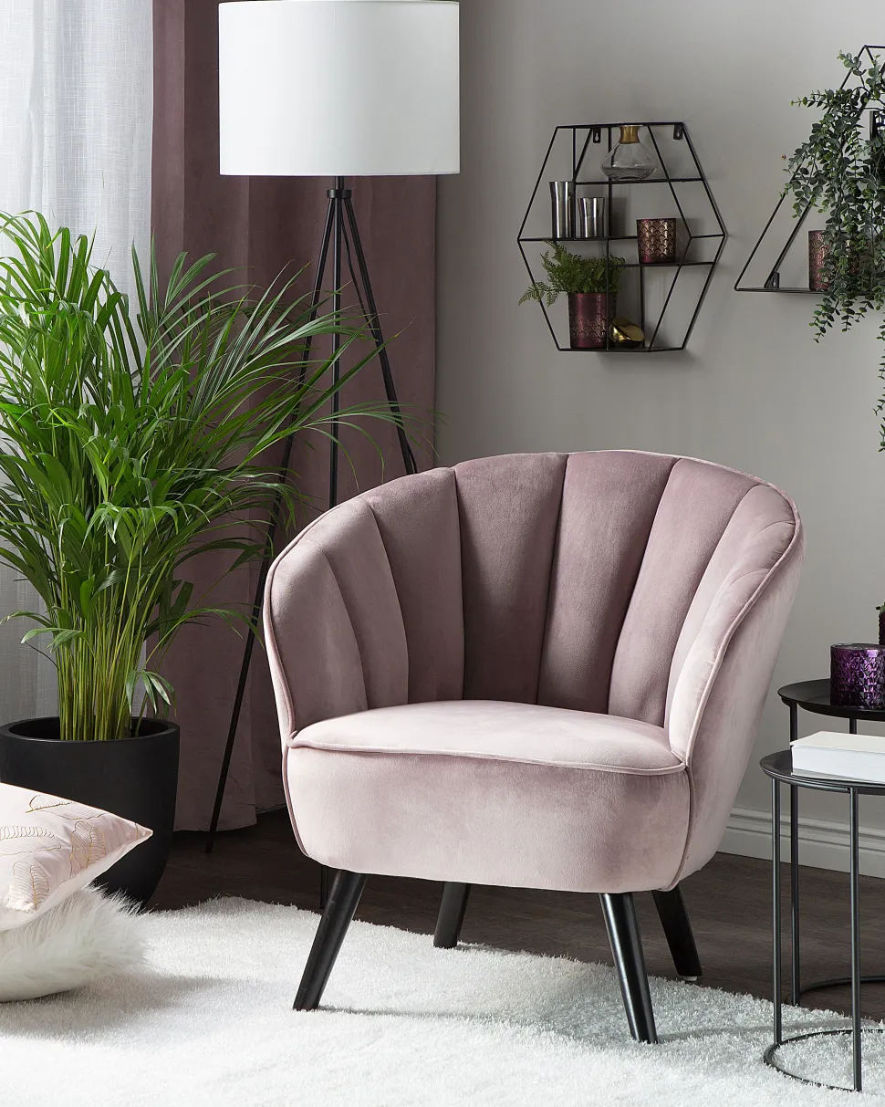 Sessel Samtstoff Rosa Dala