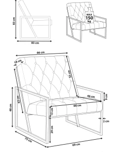 Sessel Samtstoff Rosa Harstad