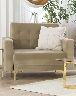 Sessel Samtstoff Sandbeige Aberdeen