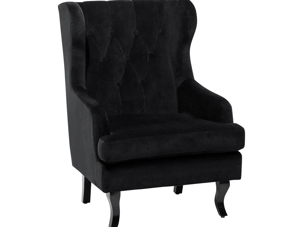 Sessel Samtstoff Schwarz Alta