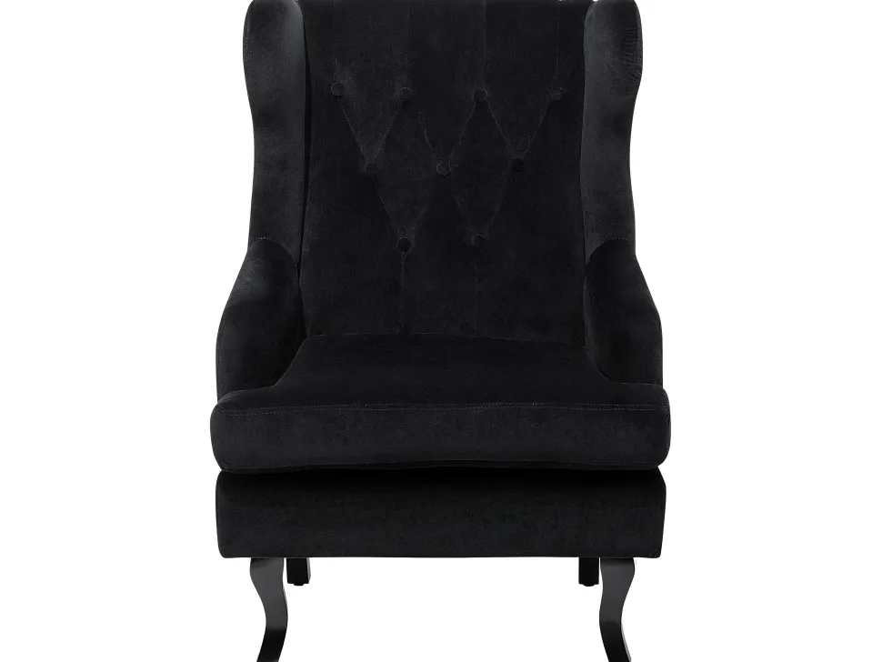 Sessel Samtstoff Schwarz Alta