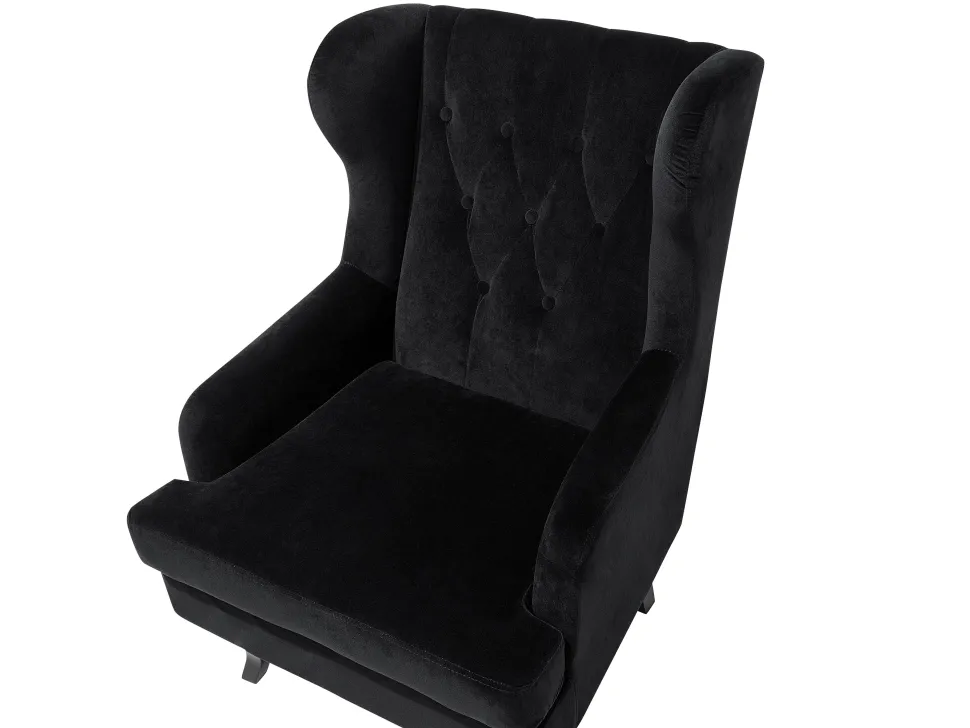 Sessel Samtstoff Schwarz Alta