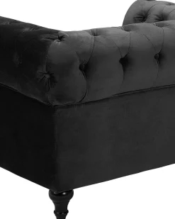 Sessel Samtstoff Schwarz Chesterfield