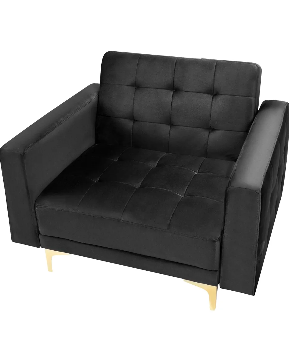 Sessel Samtstoff Schwarz Aberdeen