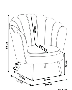Sessel Samtstoff Senfgelb / Schwarz Muscheldesign Lovikka