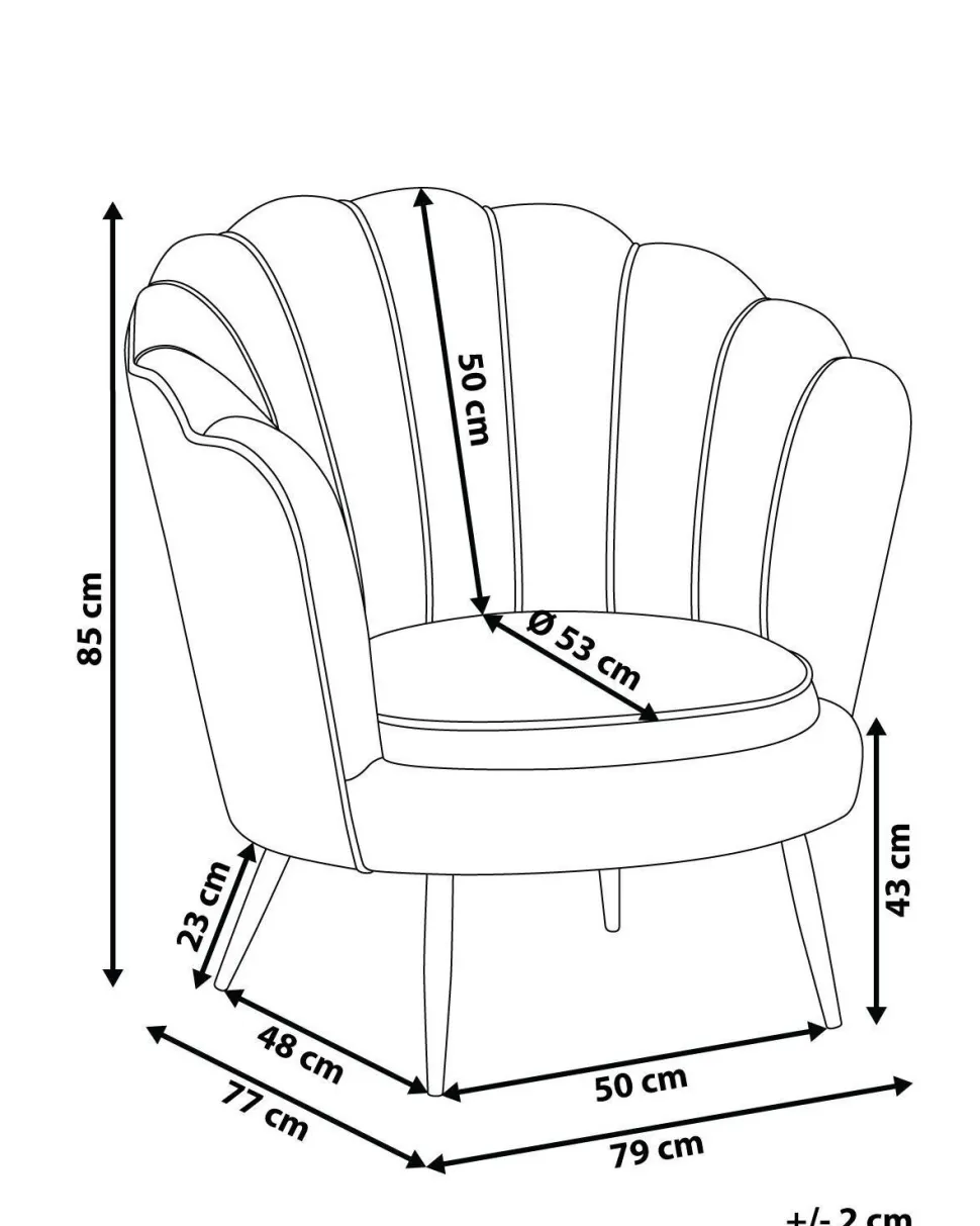 Sessel Samtstoff Senfgelb / Schwarz Muscheldesign Lovikka