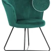 Sessel Samtstoff Smaragdgrun / Schwarz Lovelock