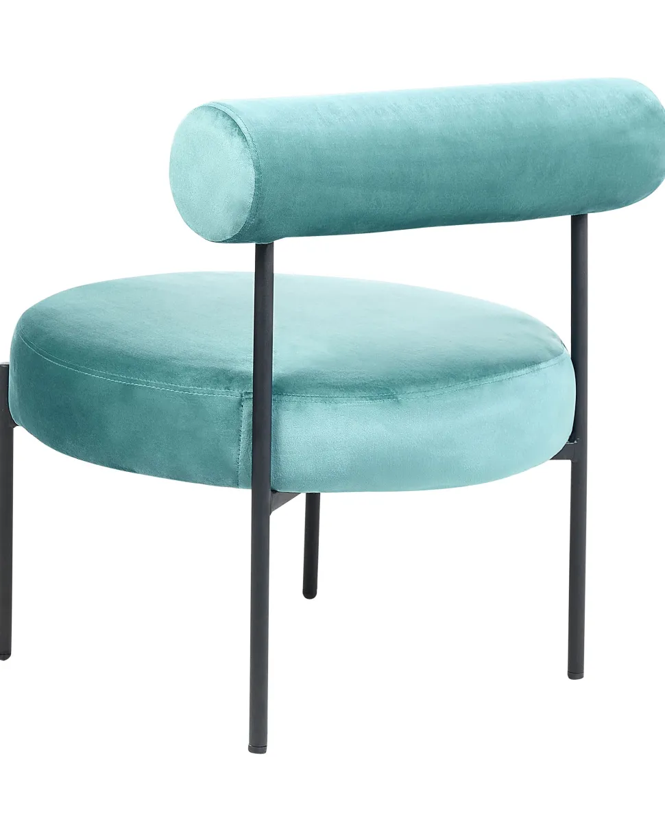 Sessel Samtstoff Turkis / Schwarz Alpha