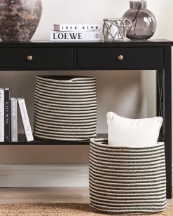 Set Aus 2 Baumwollkorbe Beige Und Schwarz Yerkoy