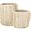 Set Aus 2 Baumwollkorbe Beige Kakki