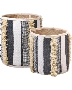 Set Aus 2 Baumwollkorbe Beige/Grau Kotkai