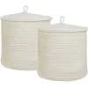 Set Aus 2 Baumwollkorbe Mit Deckel Wollweiss Silopi