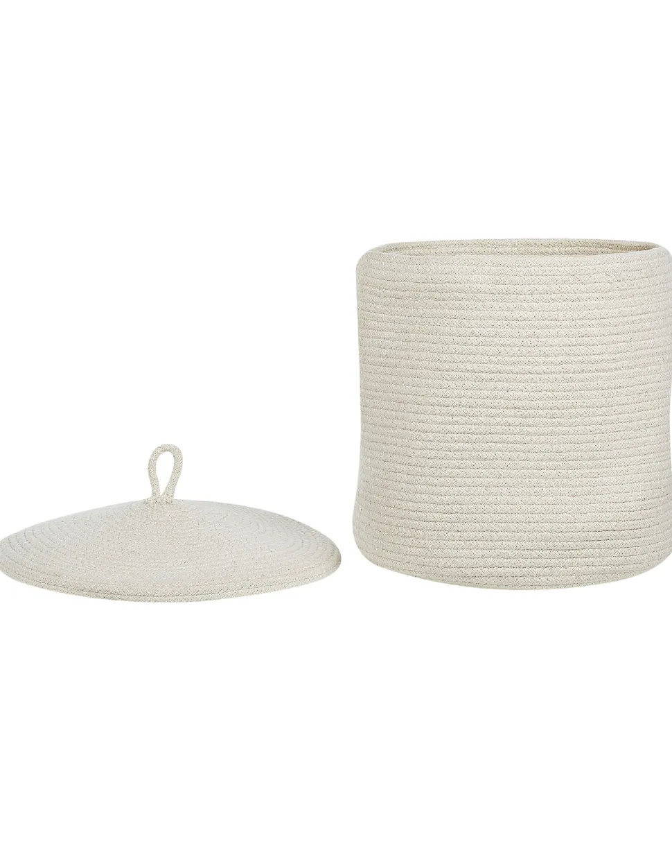 Set Aus 2 Baumwollkorbe Mit Deckel Wollweiss Silopi