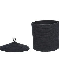 Set Aus 2 Baumwollkorbe Mit Deckeln Schwarz Silopi