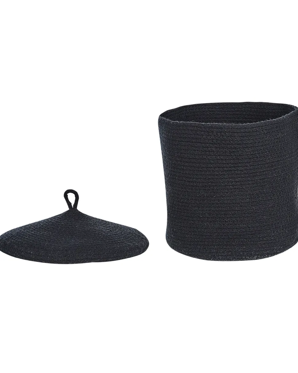 Set Aus 2 Baumwollkorbe Mit Deckeln Schwarz Silopi