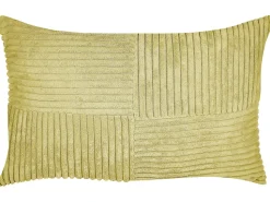 Set Of 2 Corduroy Cushions 47 X 27 Cm Green Millet