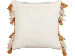 Set Of 2 Tufted Cotton Cushions With Tassels 45 X 45 Cm Multicolour Lablab