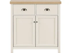 Sideboard Beige / Heller Holzfarbton 2 Schubladen Schrank Clio