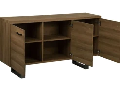 Sideboard Dunkler Holzfarbton 3 Turen Timber