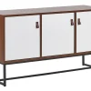 Sideboard Dunkler Holzfarbton / Weis 3 Schranke Nueva