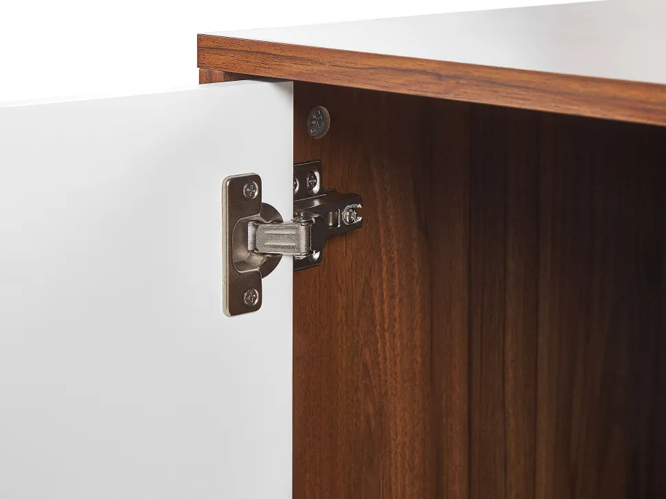 Sideboard Dunkler Holzfarbton / Weis 3 Schranke Nueva
