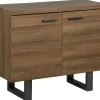 Sideboard Dunkler Holzfarbton 2 Turen Timber