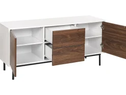 Sideboard Dunkler Holzfarbton / Weis 2 Schubladen 2 Turen Okland