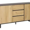 Sideboard Heller / Dunkler Holzfarbton 3 Schubladen 2 Schranke Elda