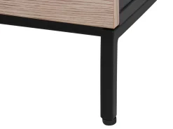 Sideboard Heller Holzfarbton / Schwarz 3 Schranke 3 Schubladen Sydney