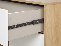 Sideboard Heller Holzfarbton / Weis 2 Schranke Schublade Itaca