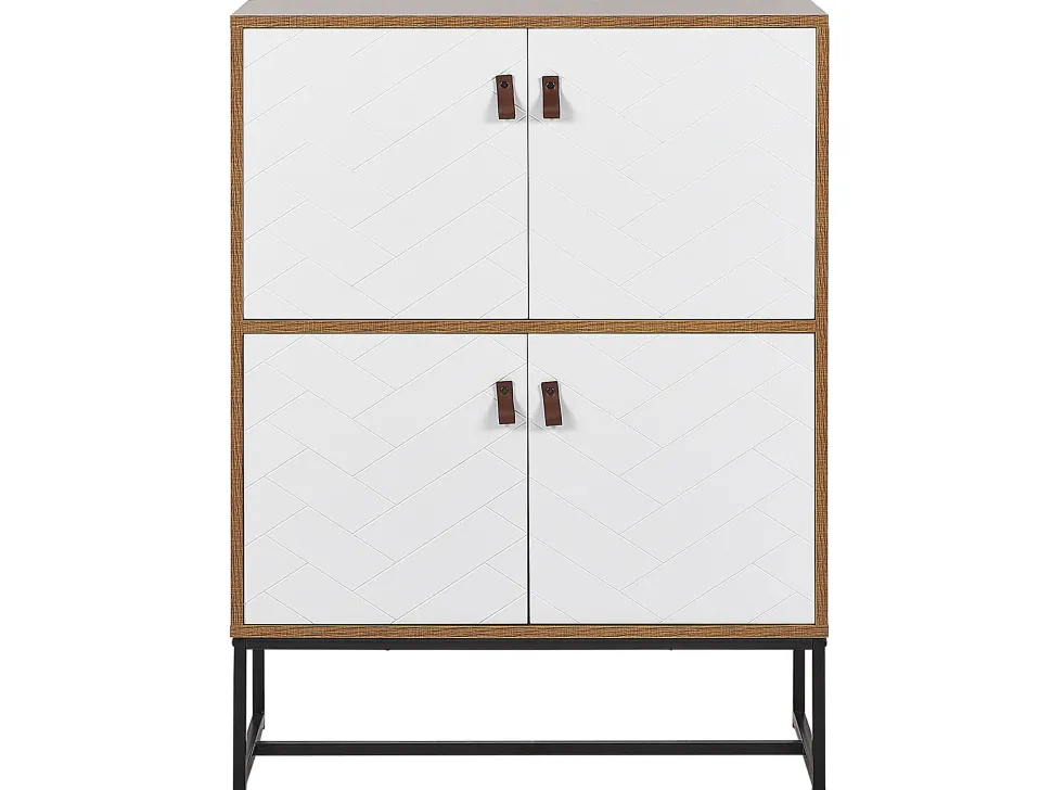 Sideboard Heller Holzfarbton / Weis 2 Schranke Nueva