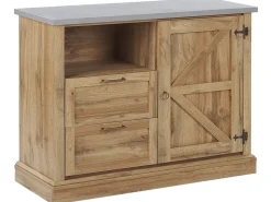 Sideboard Heller Holzfarbton 2 Schubladen Schrank Toronto