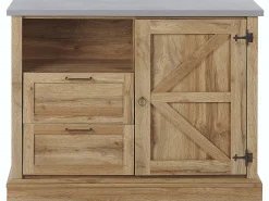 Sideboard Heller Holzfarbton 2 Schubladen Schrank Toronto