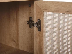 Sideboard Heller Holzfarbton 3 Rattan-Turen Pasco