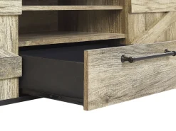 Sideboard Heller Holzfarbton / Schwarz 2 Schranke 2 Schubladen Salter