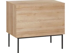 Sideboard Heller Holzfarbton 2 Rattan-Turen Pasco