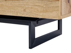 Sideboard Heller Holzfarbton / Schwarz 3 Schubladen 2 Turen Fiora