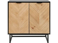 Sideboard Heller Holzfarbton/Schwarz 2 Turen Alaska