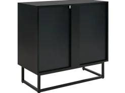 Sideboard Heller Holzfarbton/Schwarz 2 Turen Alaska