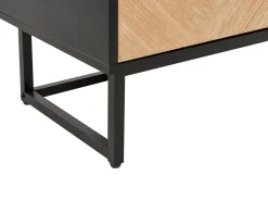 Sideboard Heller Holzfarbton/Schwarz 2 Turen Alaska