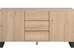 Sideboard Heller Holzfarbton 3 Schubladen 2 Schranke Elda